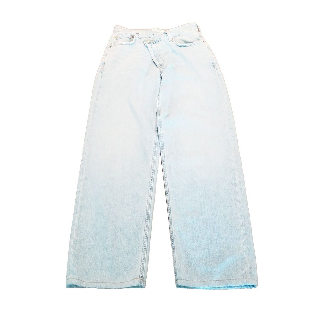 Agolde Criss Cross Jeans Women's Size 24 Light Wash Denim Button Fly (26×28)